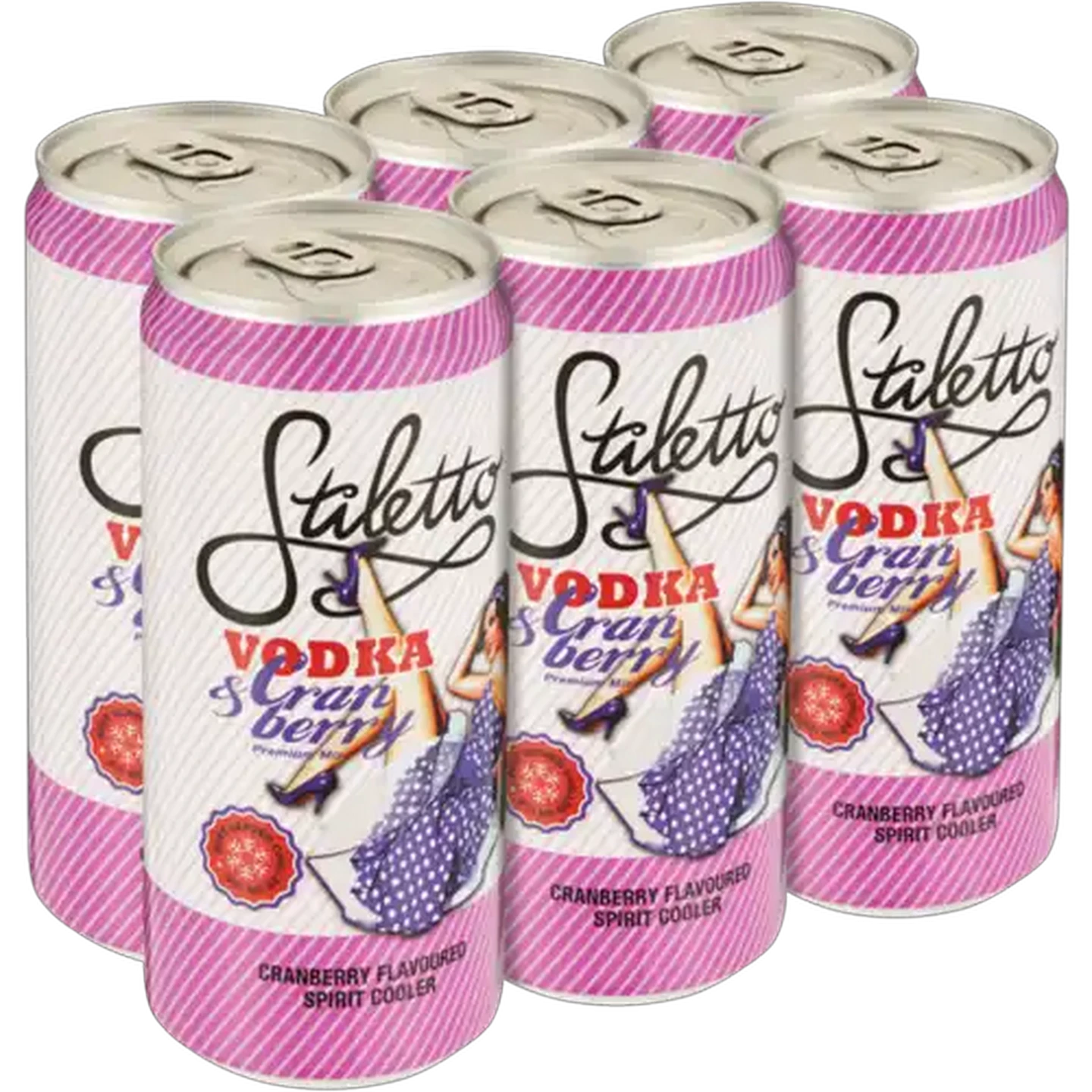 Image of Stiletto Cranberry Flavoured Spirit Cooler Cans 6 x 300ml