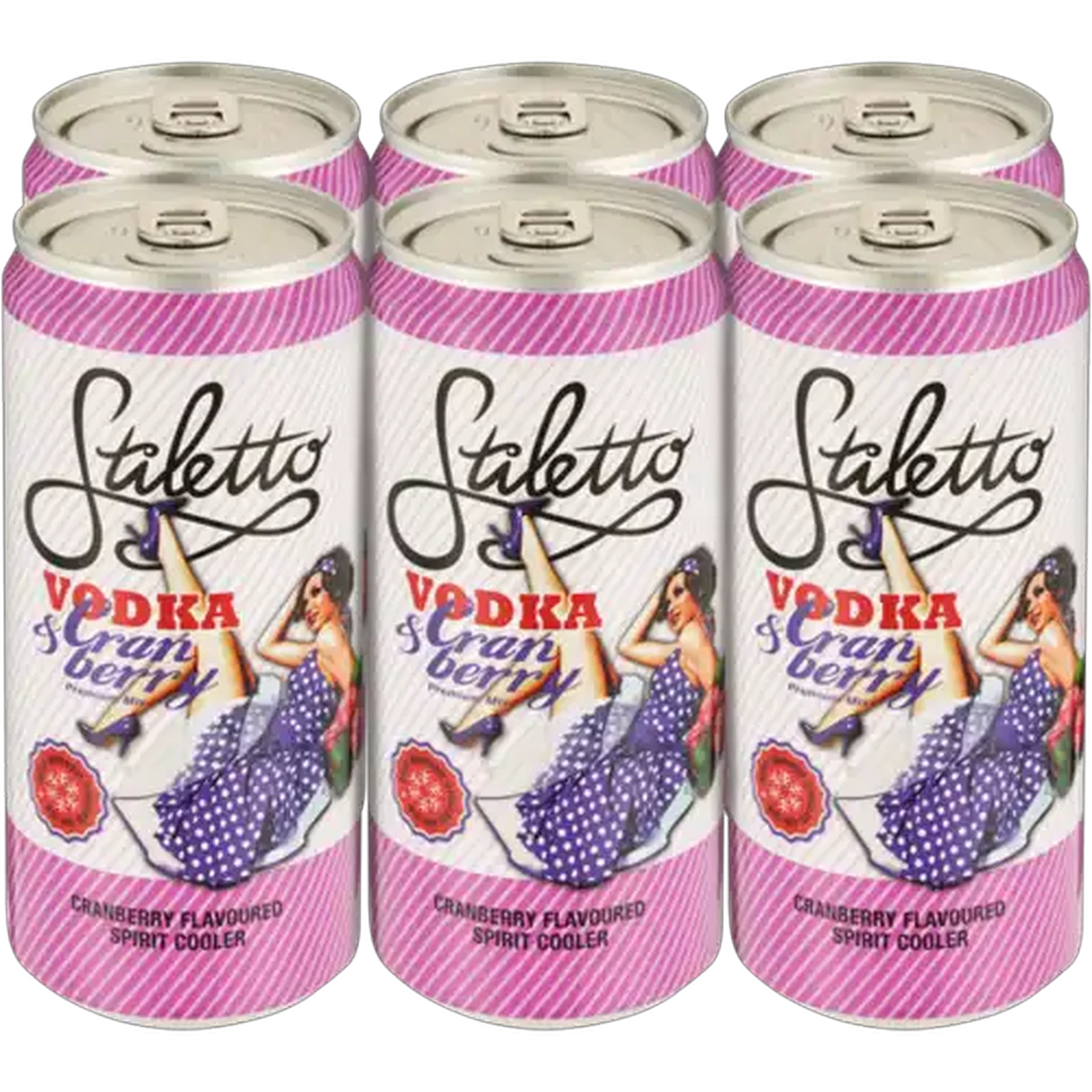 Image of Stiletto Cranberry Flavoured Spirit Cooler Cans 6 x 300ml
