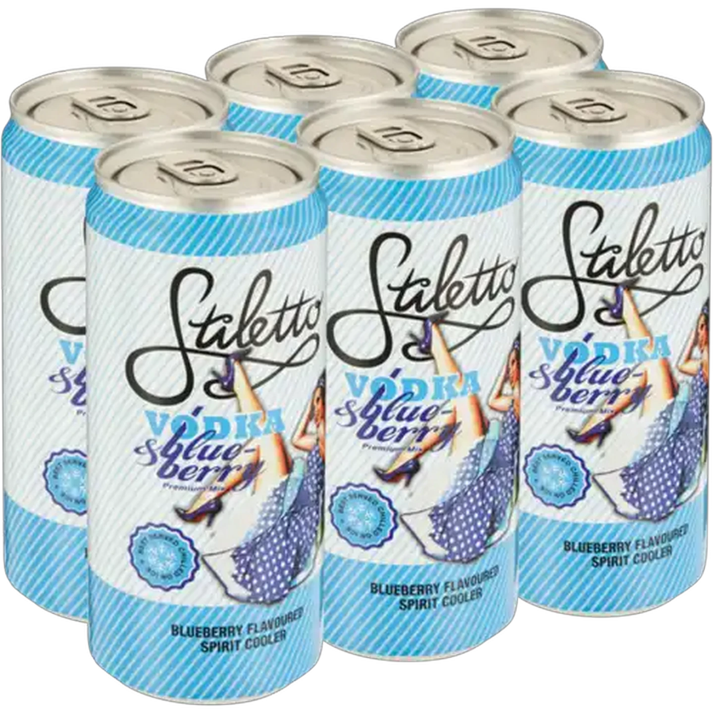 Image of Stiletto Blueberry Flavoured Spirit Cooler Cans 6 x 300ml