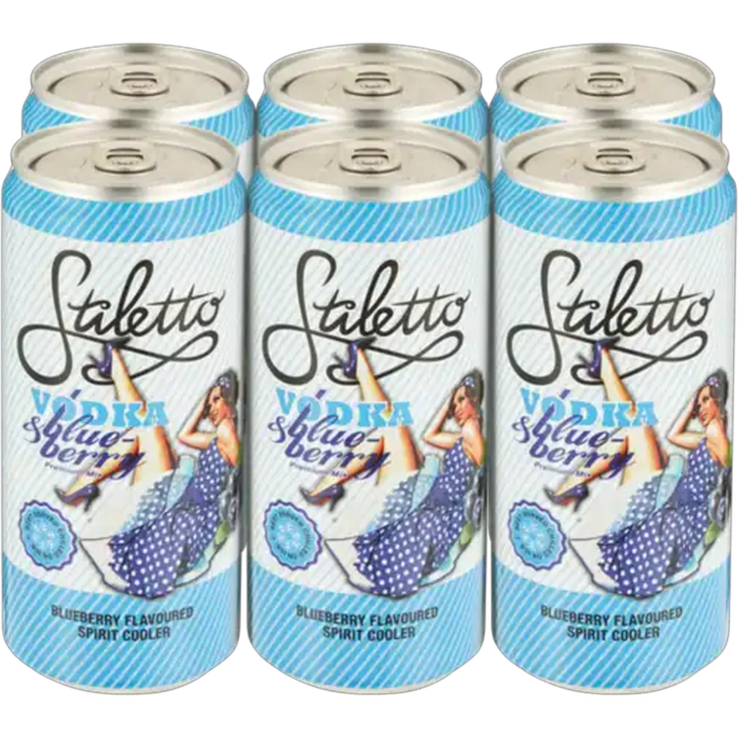 Image of Stiletto Blueberry Flavoured Spirit Cooler Cans 6 x 300ml
