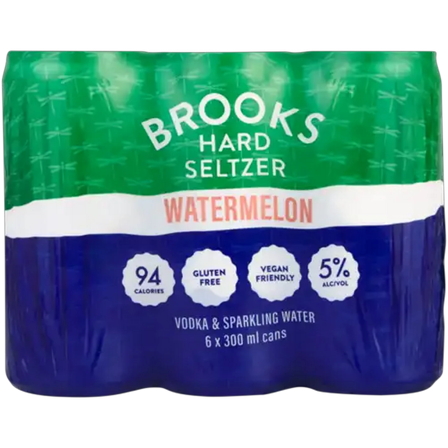 Image of Brooks Watermelon Flavoured Hard Seltzer Cans 6 x 300ml