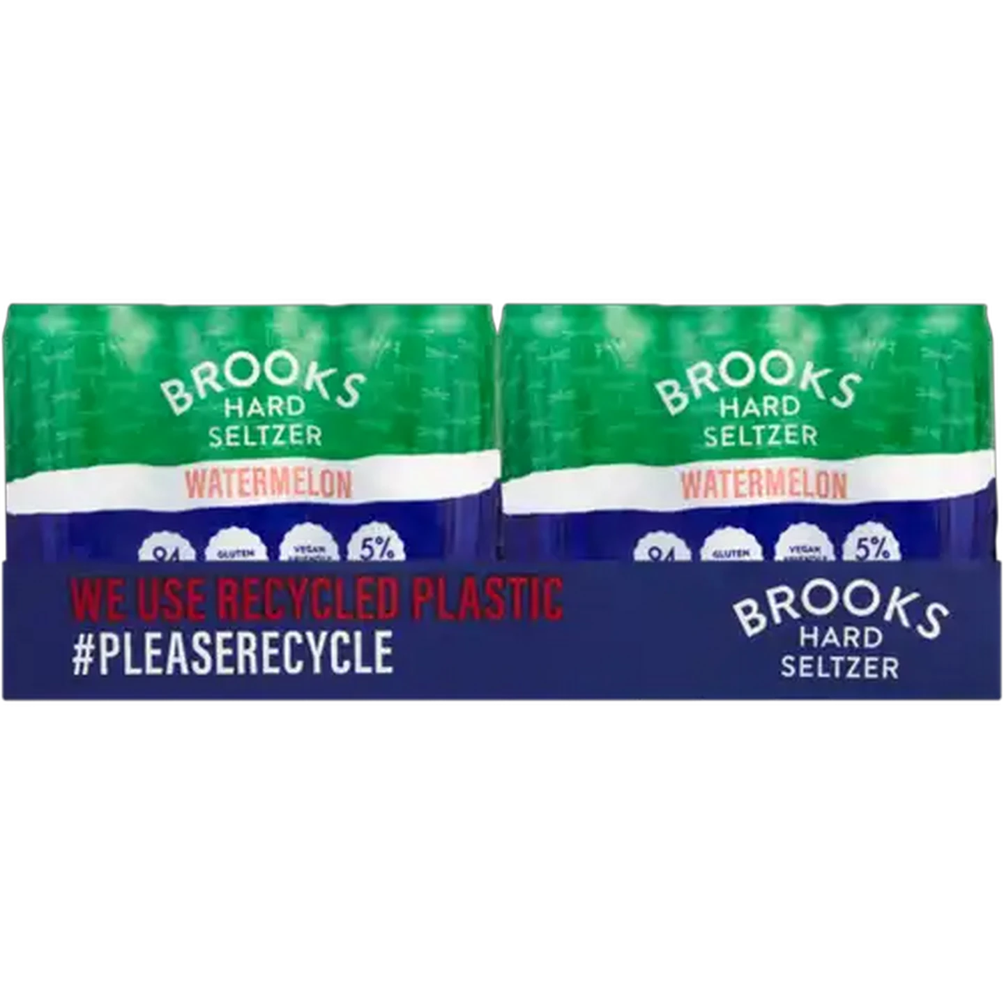 Image of Brooks Watermelon Flavoured Hard Seltzer Cans 24 x 300ml