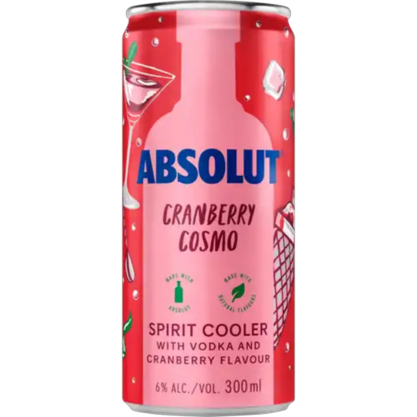 Image of Absolut Cranberry Cosmo Spirit Cooler 4 x 300ml