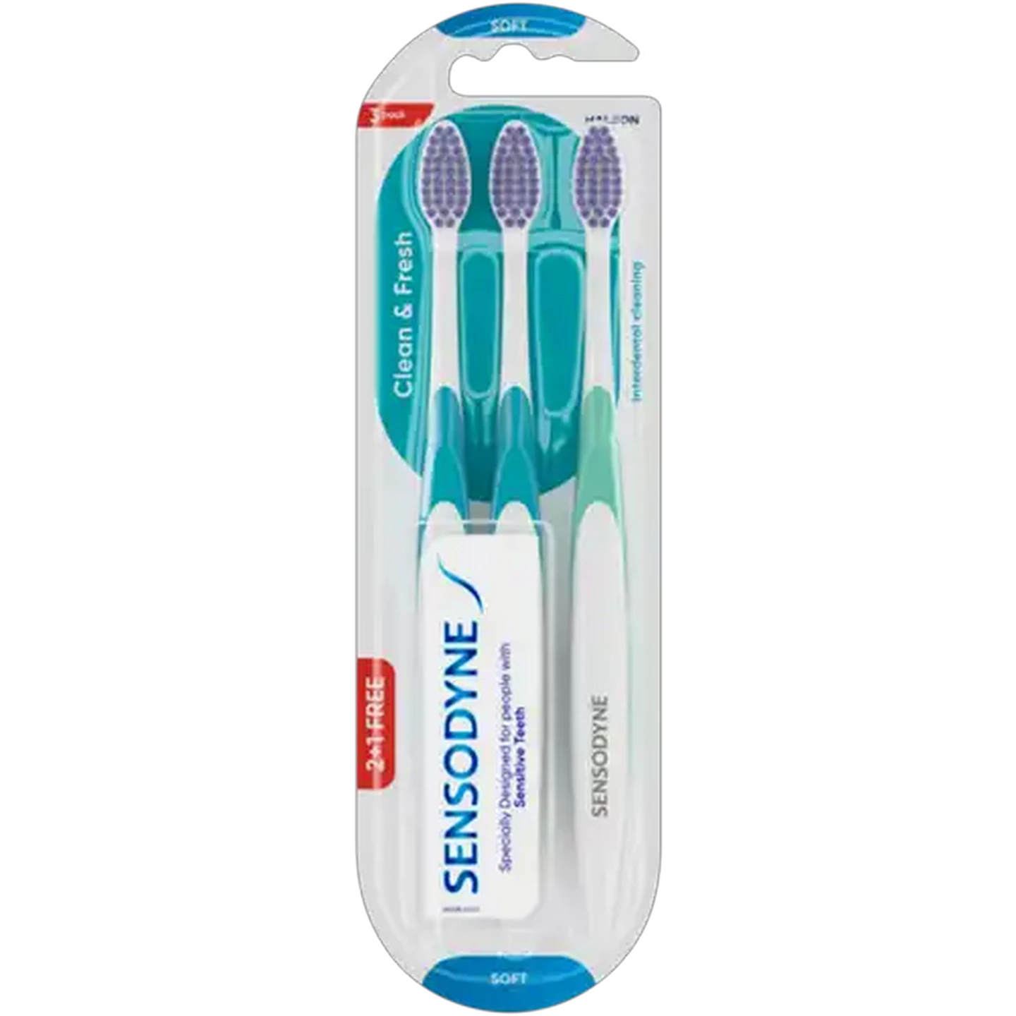 Image of Sensodyne Clean & Fresh Soft Toothbrush 3 Pack
