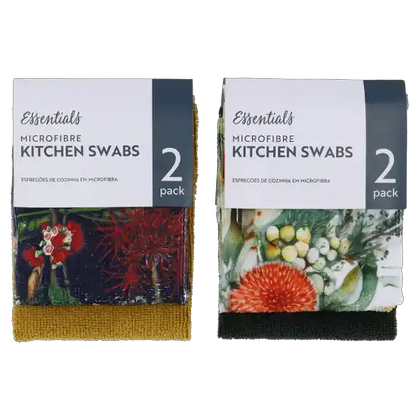 Image of Essentials Rome Microfibre Kitchen Swabs 30 x 30cm 2-Pack (Design May Vary)