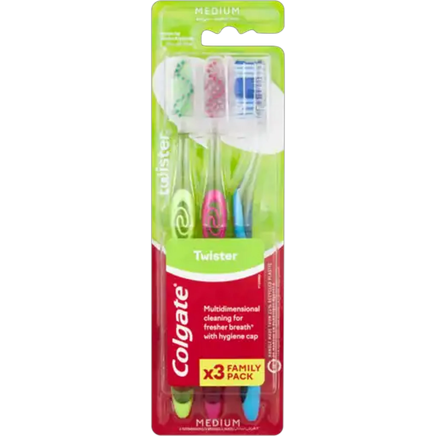 Image of Colgate Medium Twister Toothbrush 3 Pack