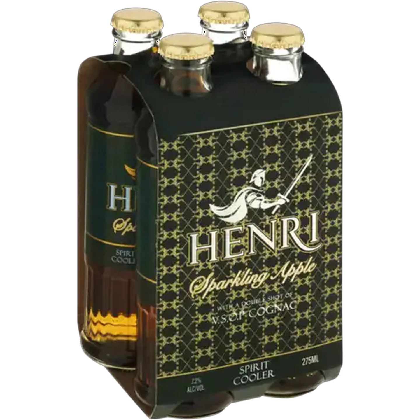 Image of Henri Cognac Sparkling Apple Spirit Cooler with VSOP Cognac Bottles 4 x 275ml
