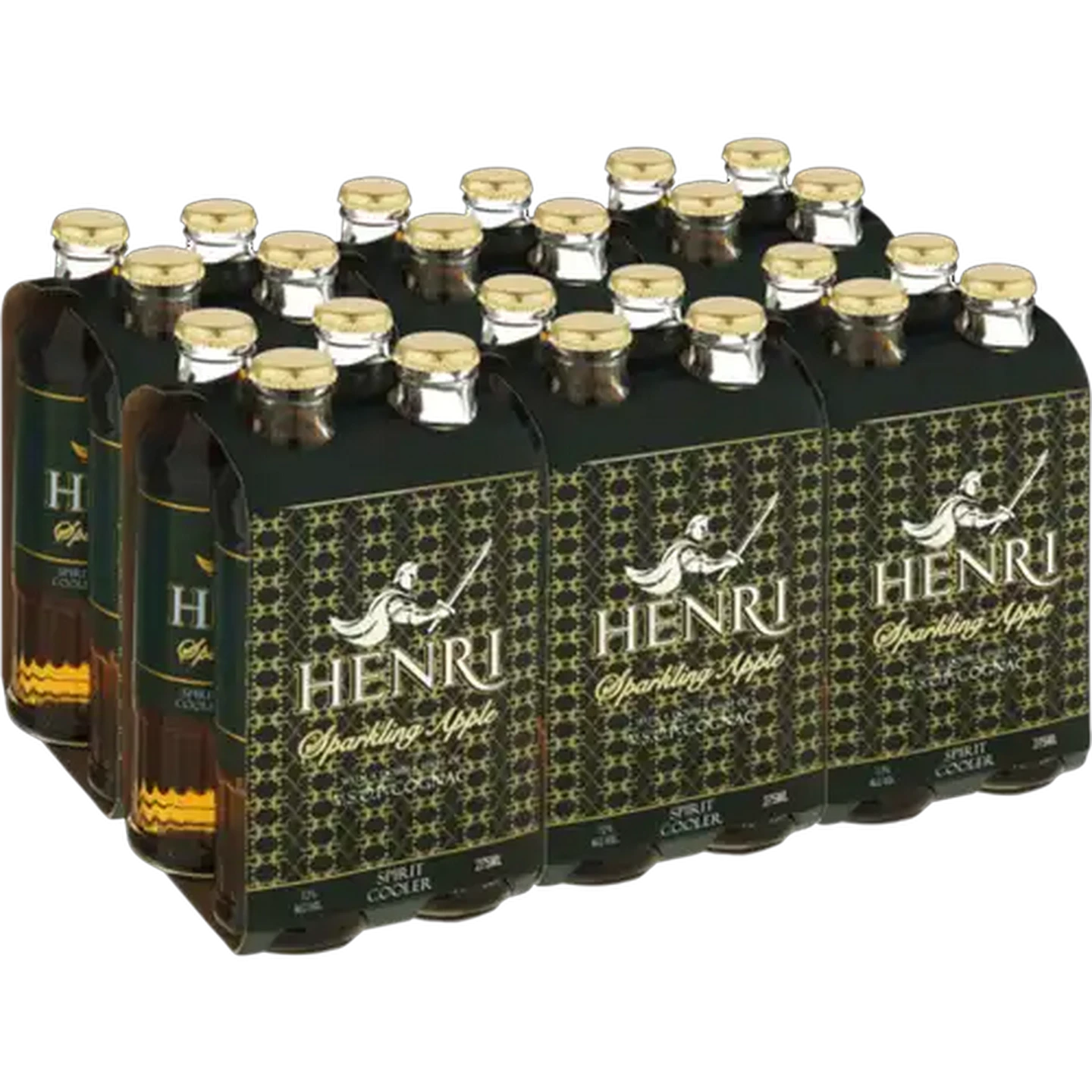 Image of Henri Cognac Sparkling Apple Spirit Cooler with VSOP Cognac Bottles 24 x 275ml
