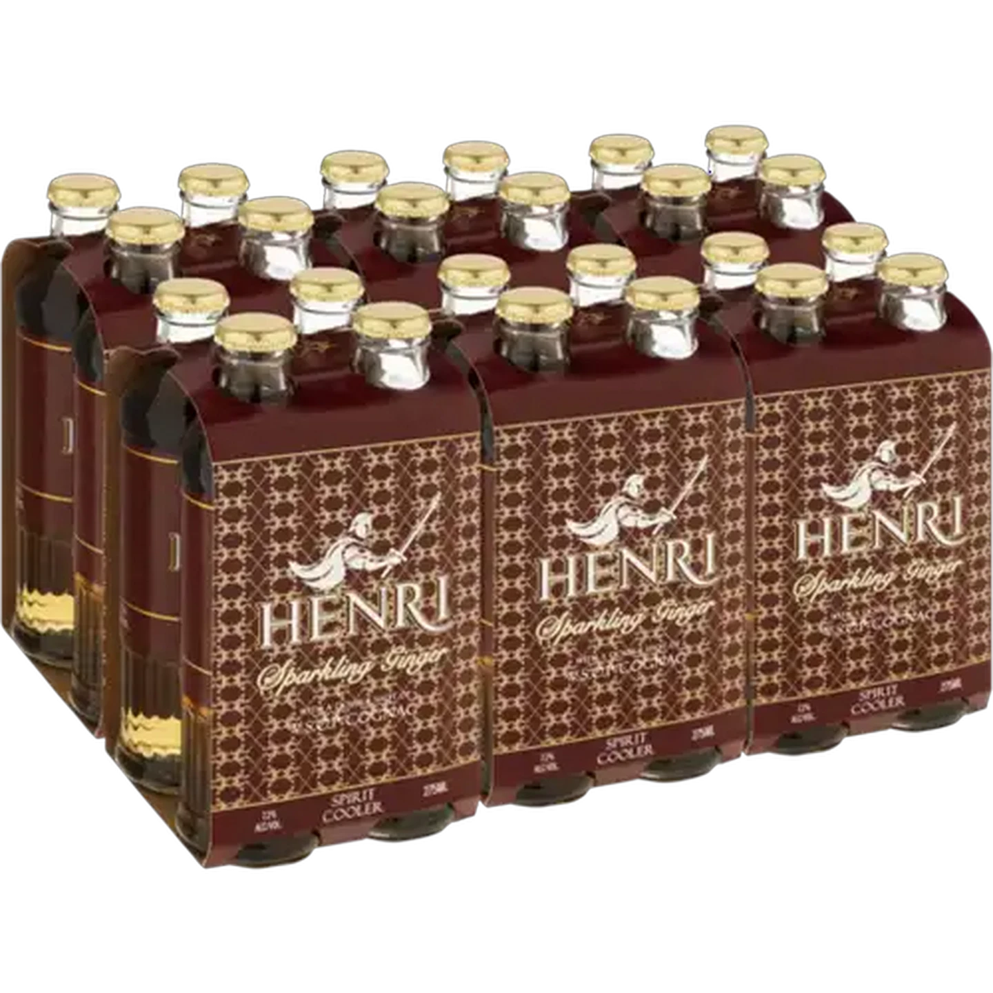 Image of Henri Cognac Sparkling Ginger Spirit Cooler with VSOP Cognac Bottles 24 x 275ml