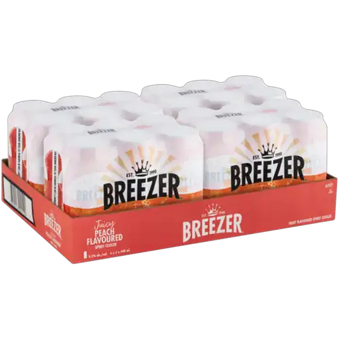Image of Breezer Peach Spirit Cooler Cans 24 x 440ml