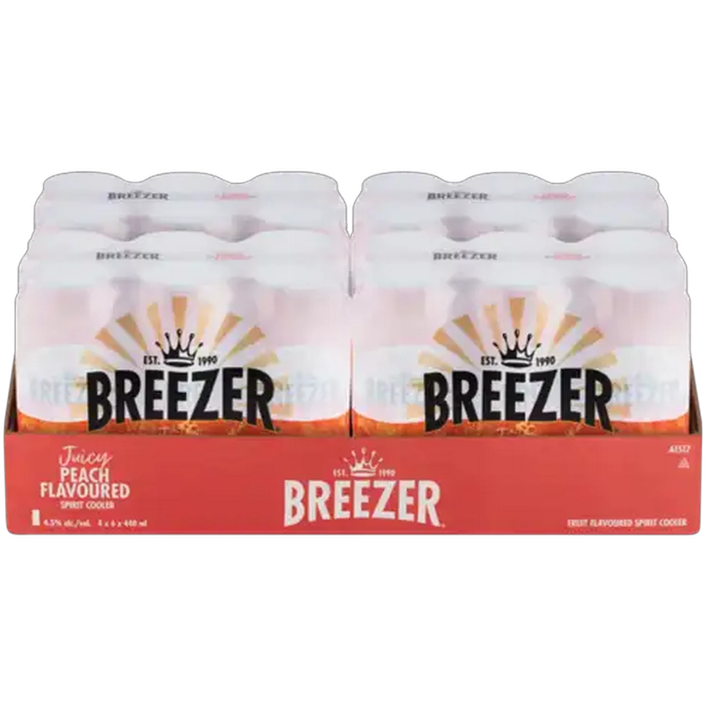 Image of Breezer Peach Spirit Cooler Cans 24 x 440ml