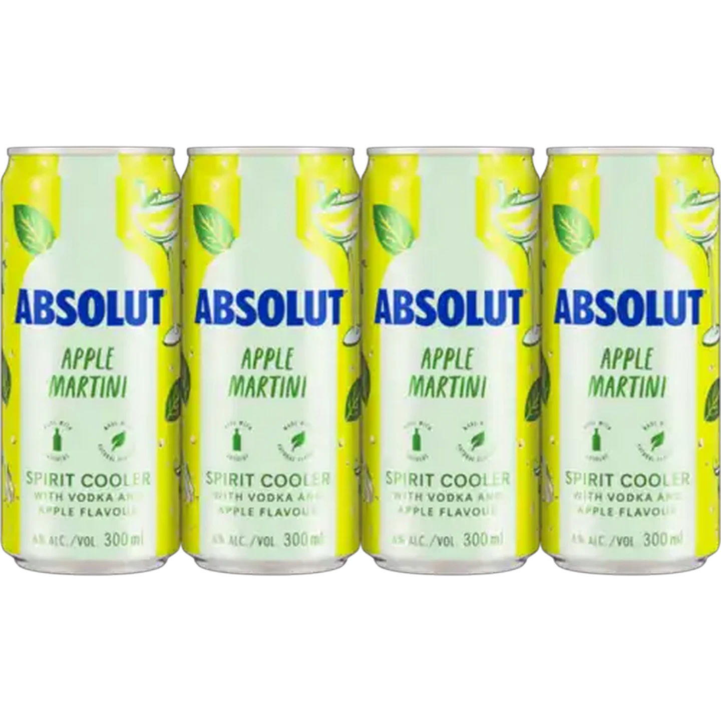 Image of Absolut Apple Martini Spirit Cooler 4 x 300ml