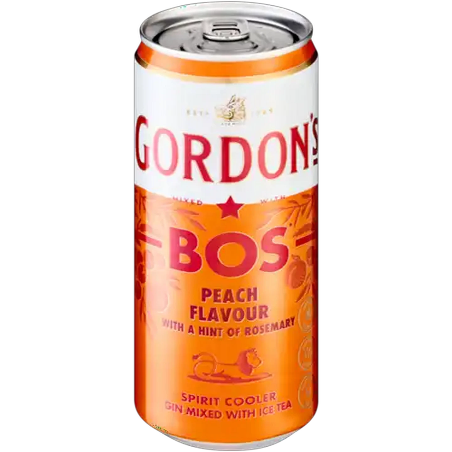 Image of Gordon's BOS Peach Flavour Iced Tea Spirit Cooler Can 300ml