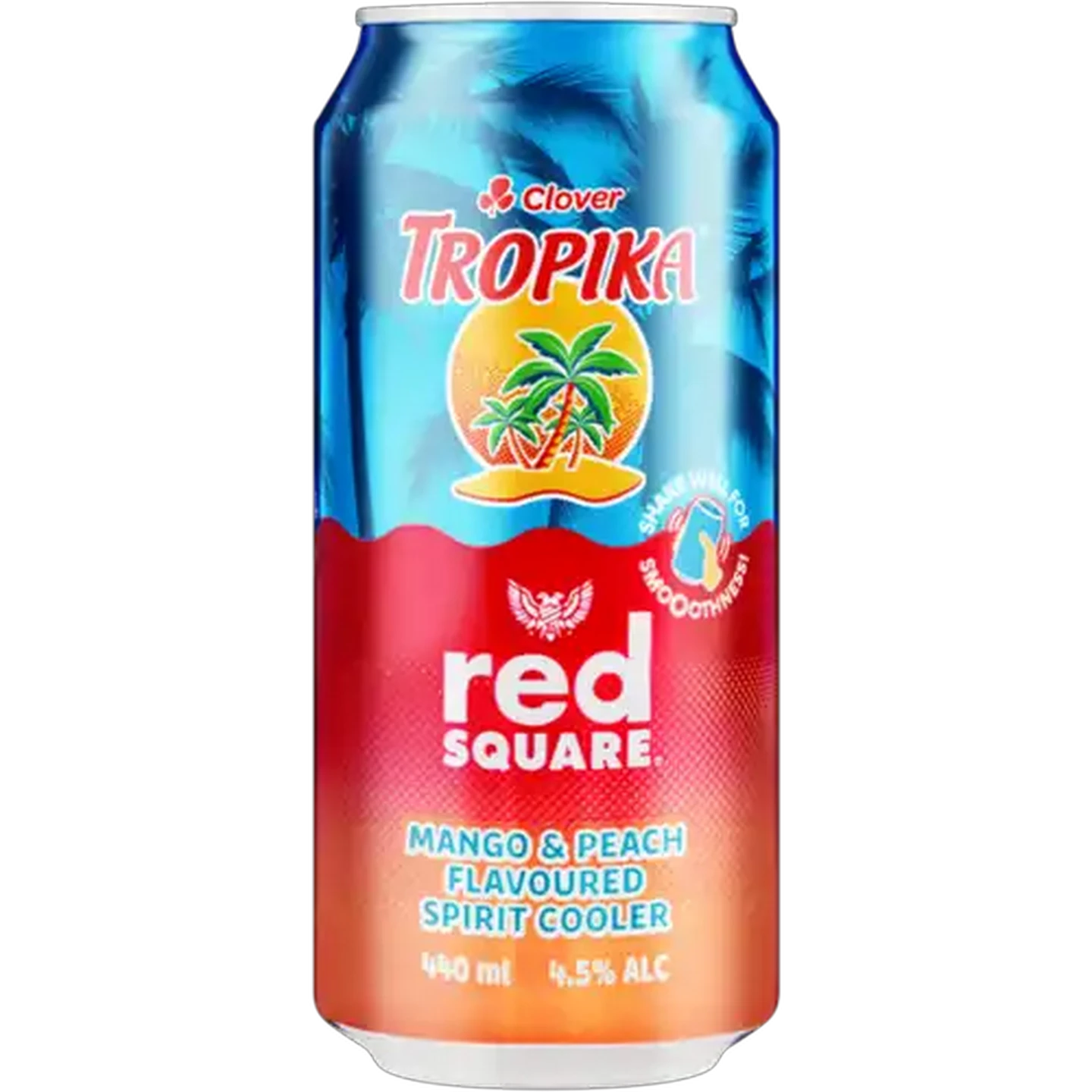 Image of Red Square Clover Mango & Peach Flavoured Tropika Spirit Cooler 440ml