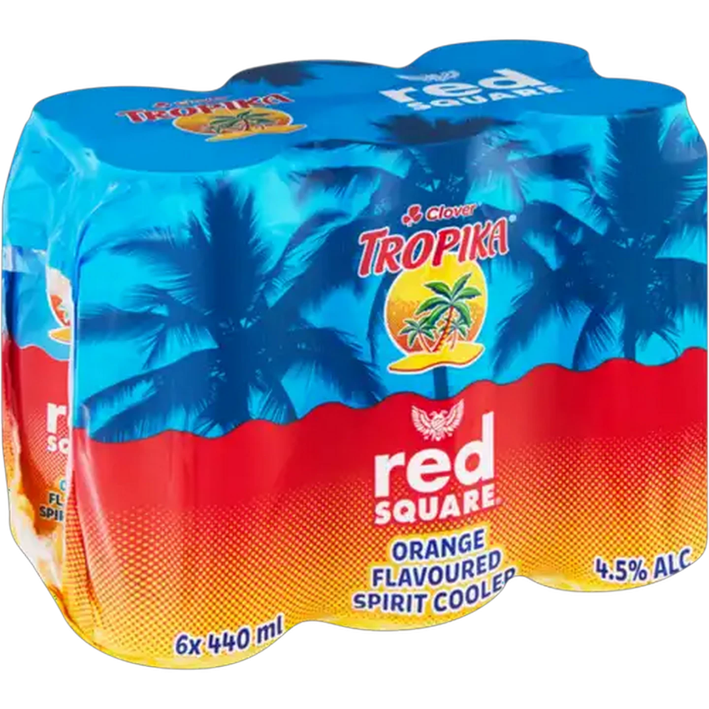Image of Red Square Clover Orange Flavoured Tropika Spirit Cooler 6 x 440ml