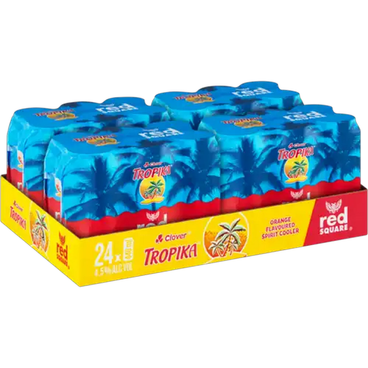 Image of Red Square Clover Orange Flavoured Tropika Spirit Cooler 24 x 440ml