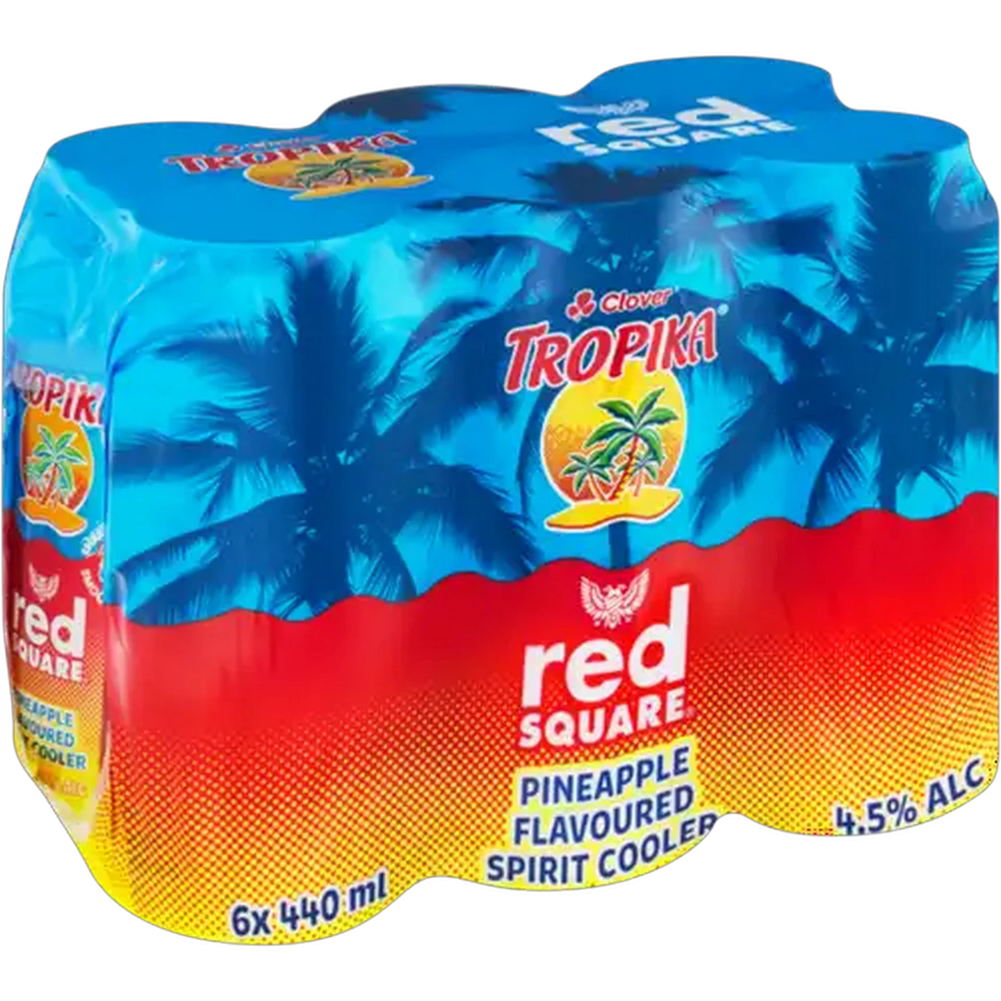 Image of Red Square Clover Pineapple Flavoured Tropika Spirit Cooler 6 x 440ml