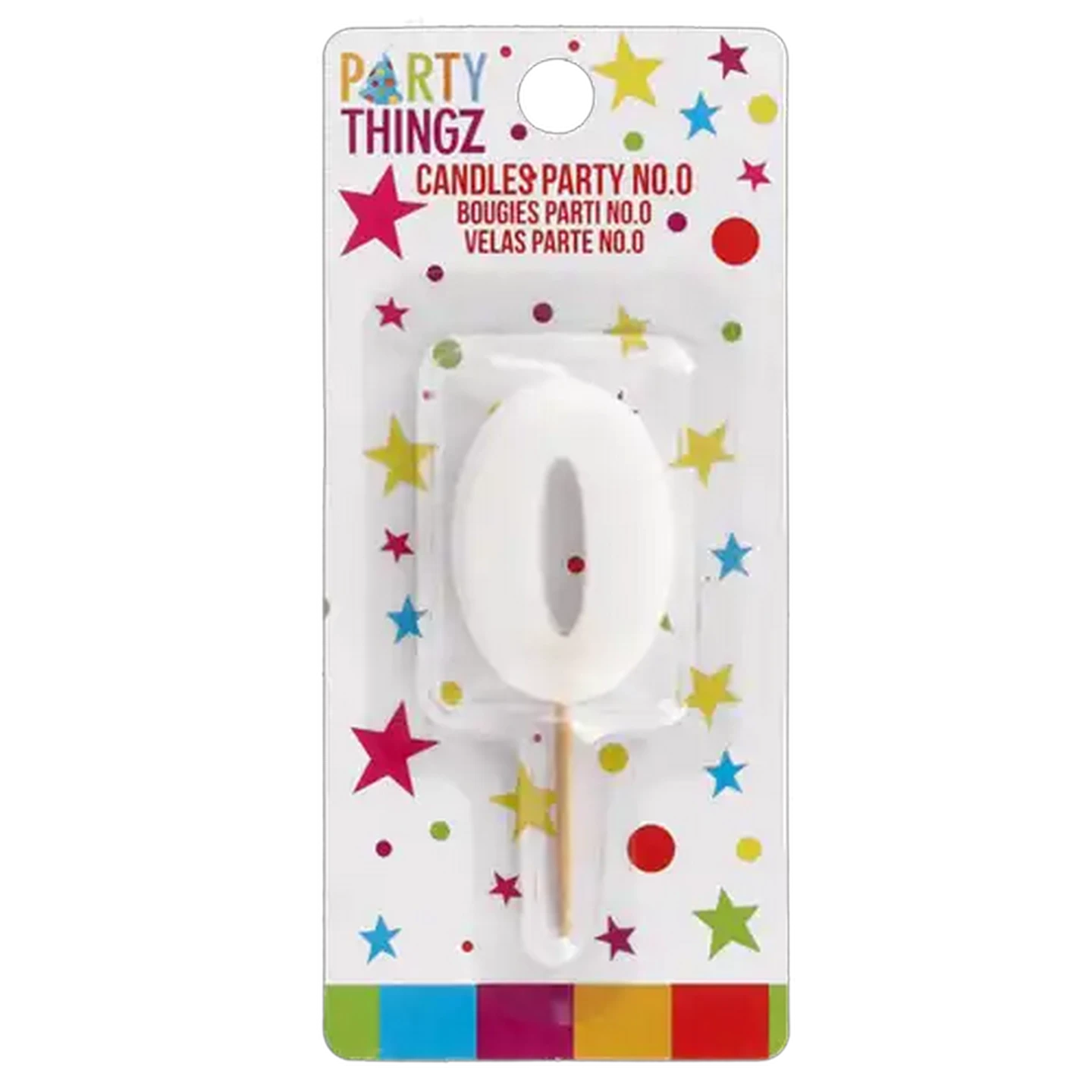 Image of Party Thingz White Number 0 Party Candle