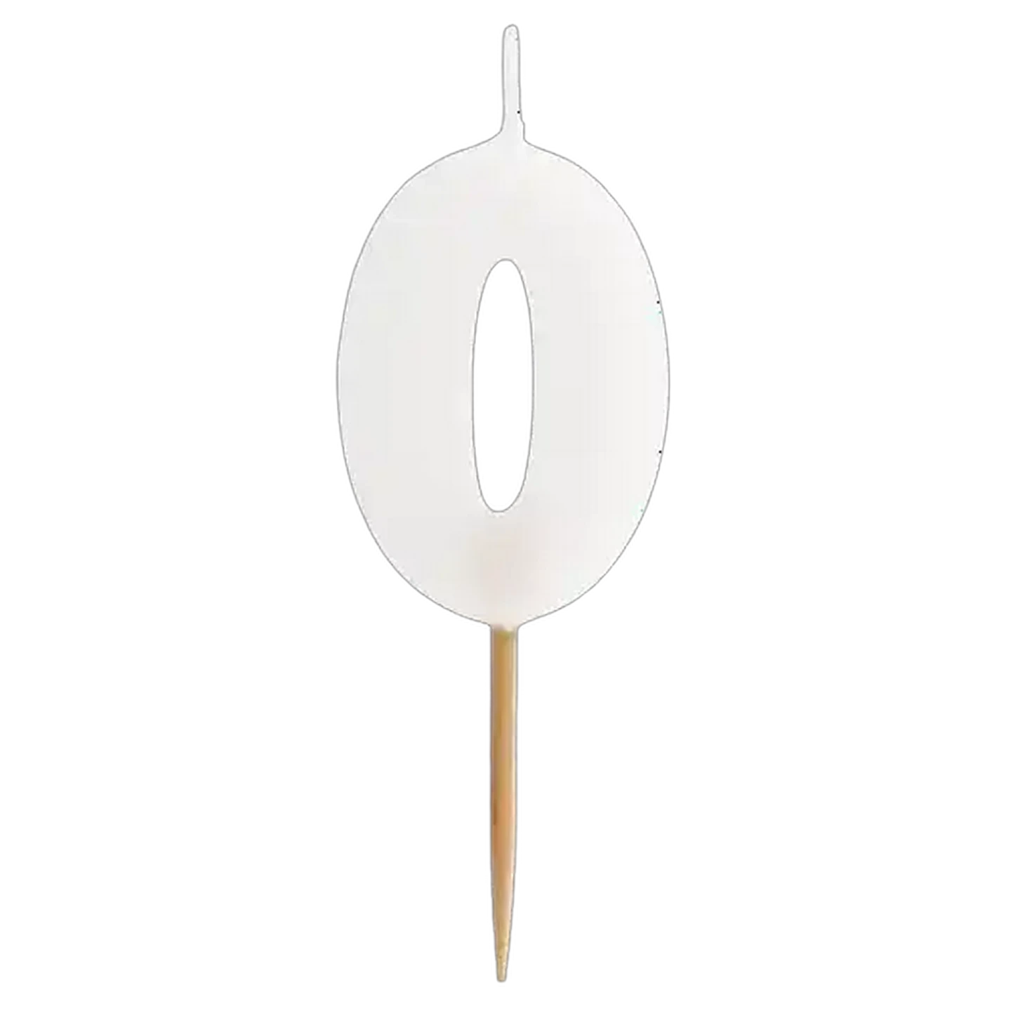 Image of Party Thingz White Number 0 Party Candle