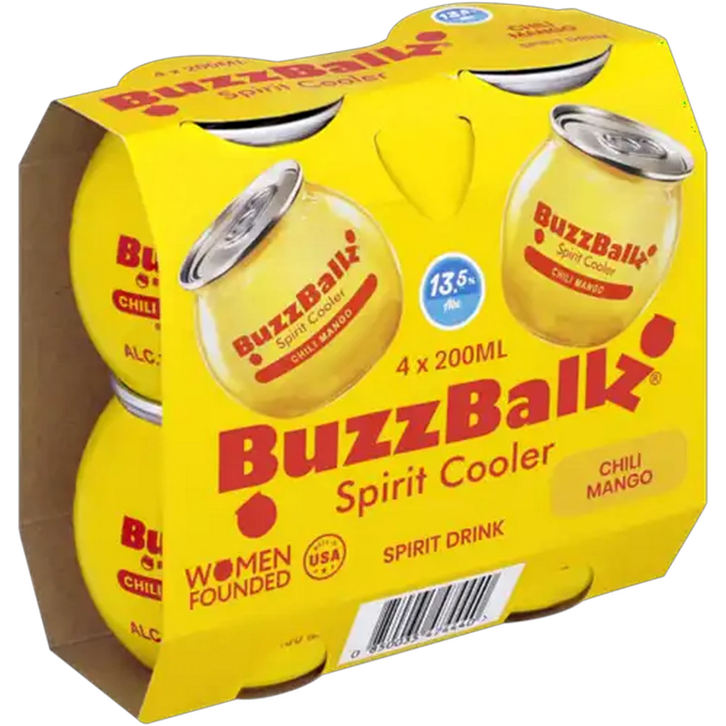 Image of BuzzBallz Gluten Free Chili Mango Flavoured Spirit Cooler Cans 4 x 200ml