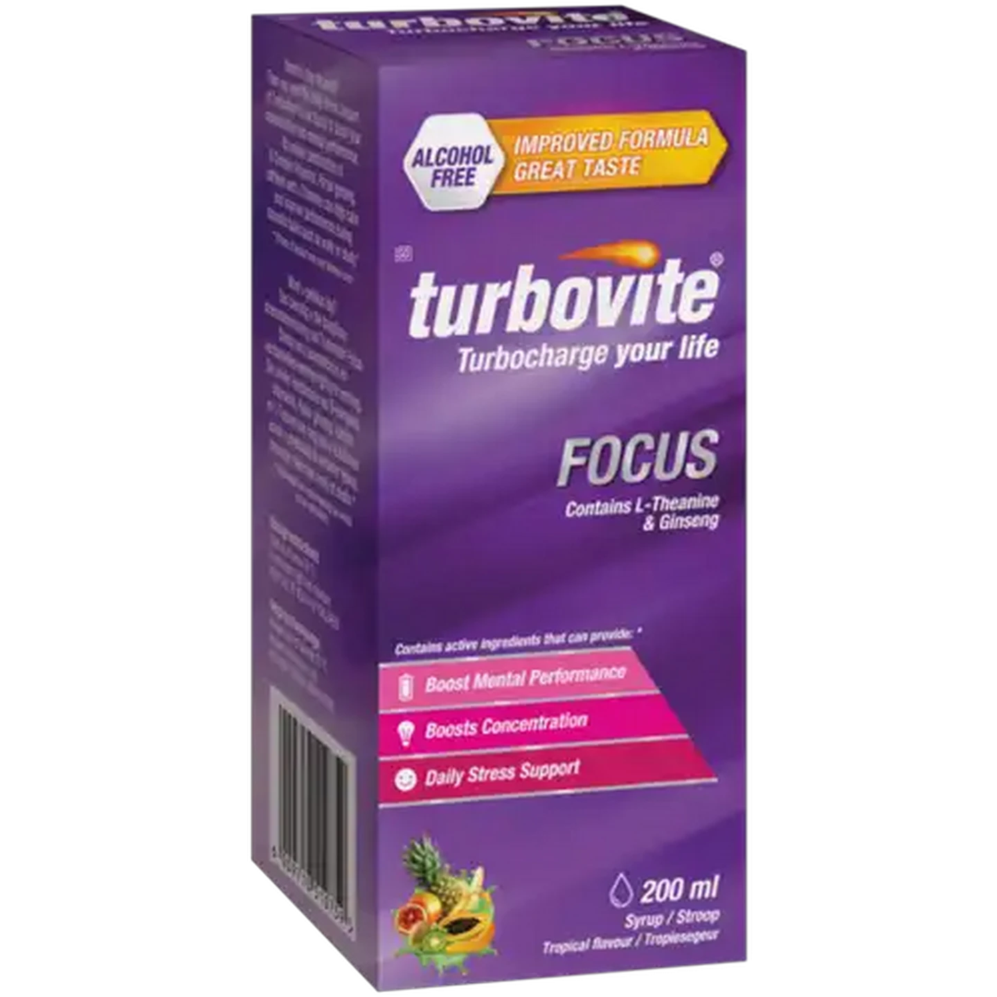 Image of Turbovite Focus Tropical Flavour Alcohol Free Syrup 200ml