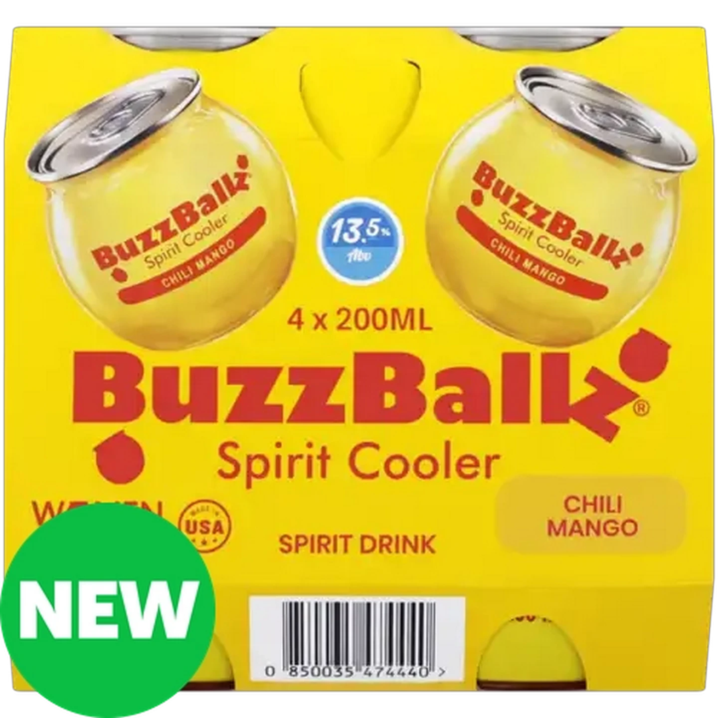 Image of BuzzBallz Gluten Free Chili Mango Flavoured Spirit Cooler Cans 4 x 200ml