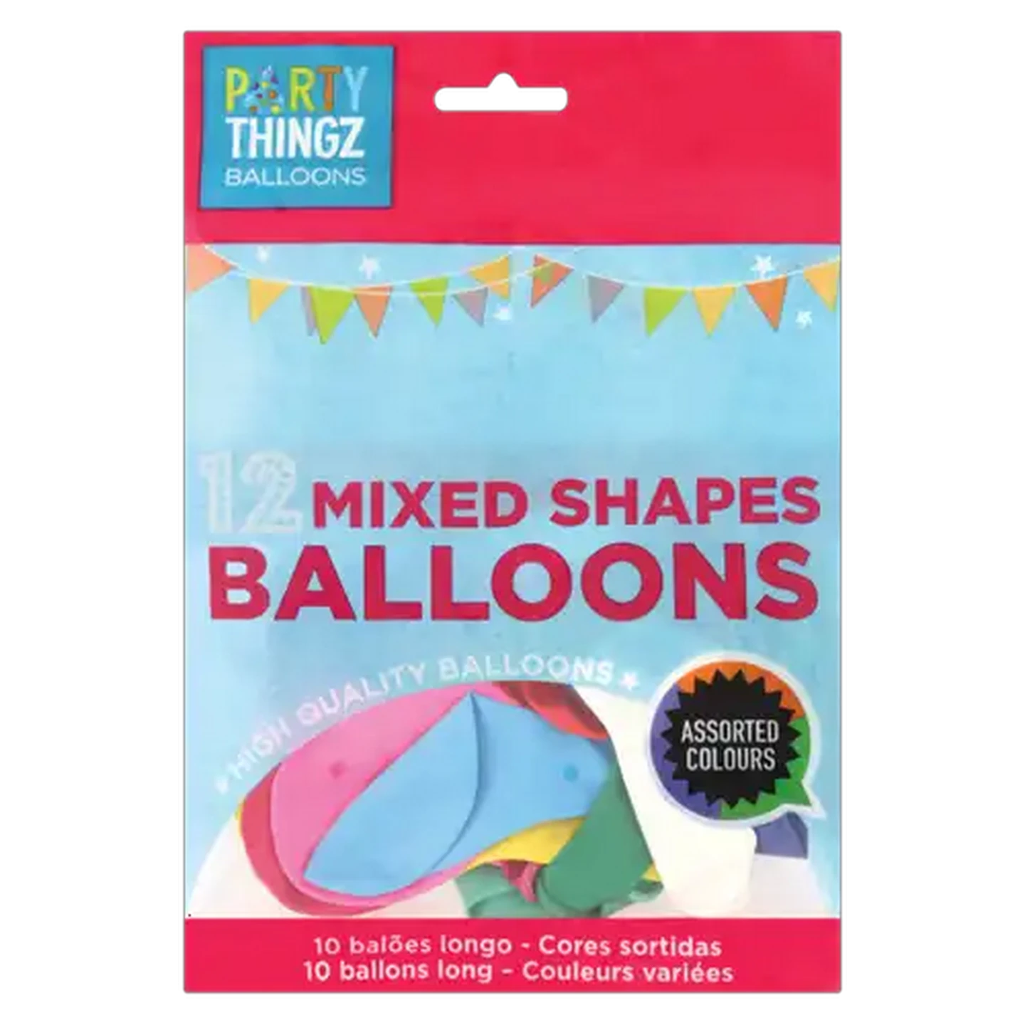 Image of Party Thingz Assorted Mixed Shapes Balloons 12-Pack
