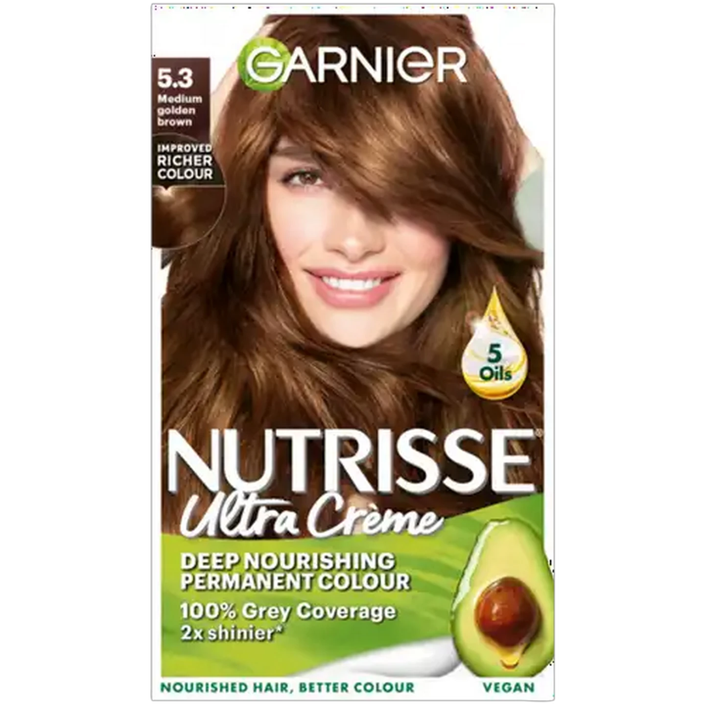 Image of Garnier Nutrisse Ultra Crème Medium Golden Brown Permanent Hair Colour