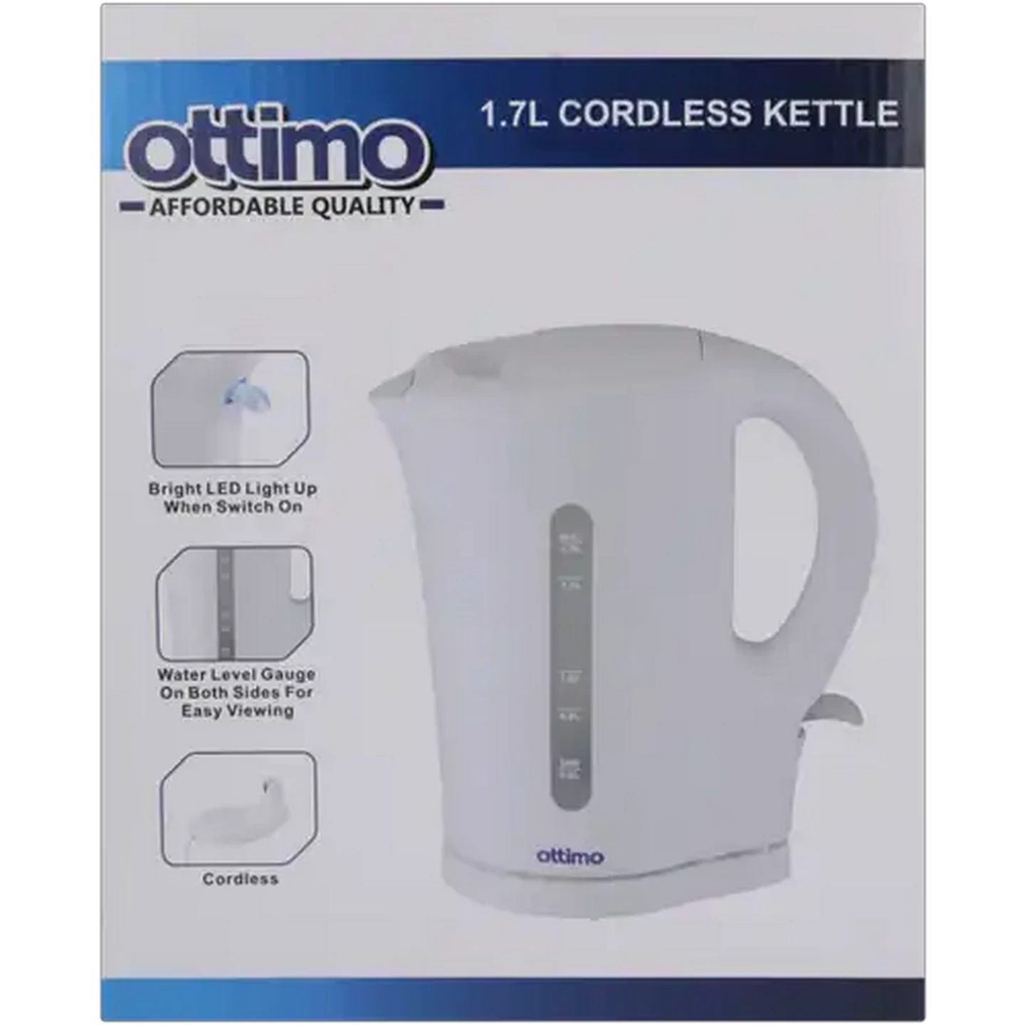Image of Ottimo White Cordless Kettle 1.7L