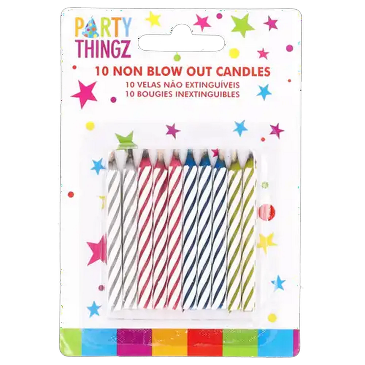 Image of Party Thingz Non-Blow Out Candles 10-Pack