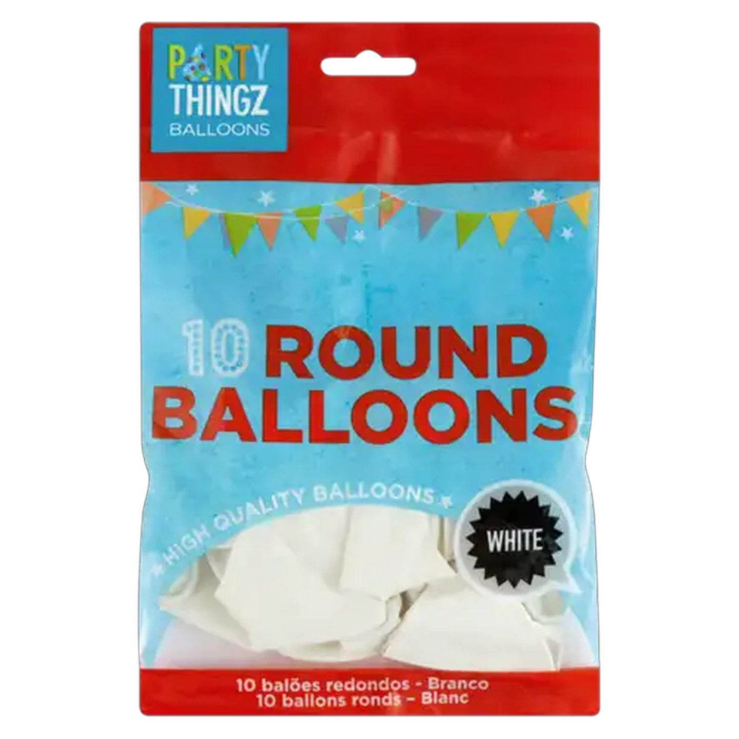 Image of Party Thingz White Round Balloons 10-Pack