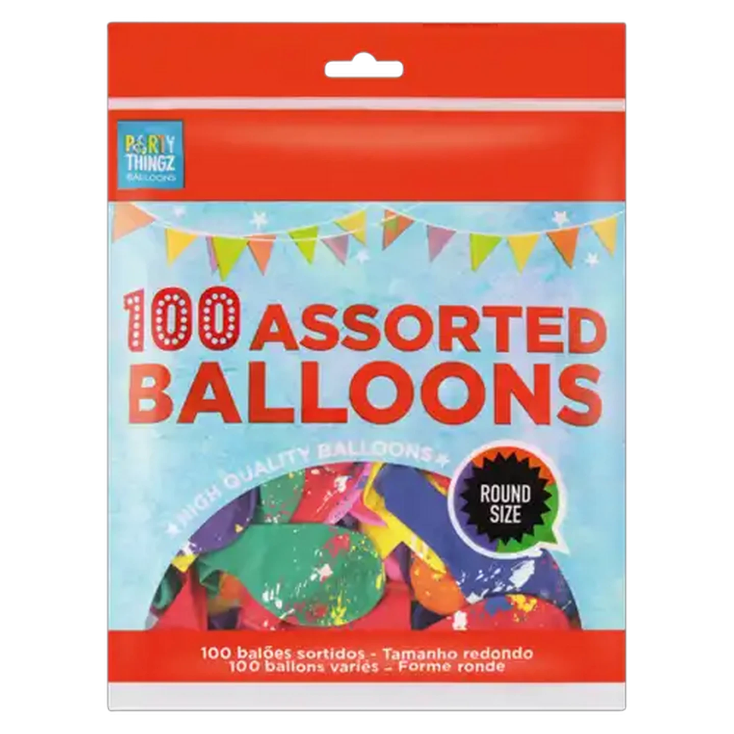 Image of Party Thingz Round Assorted Balloons 100-Pack