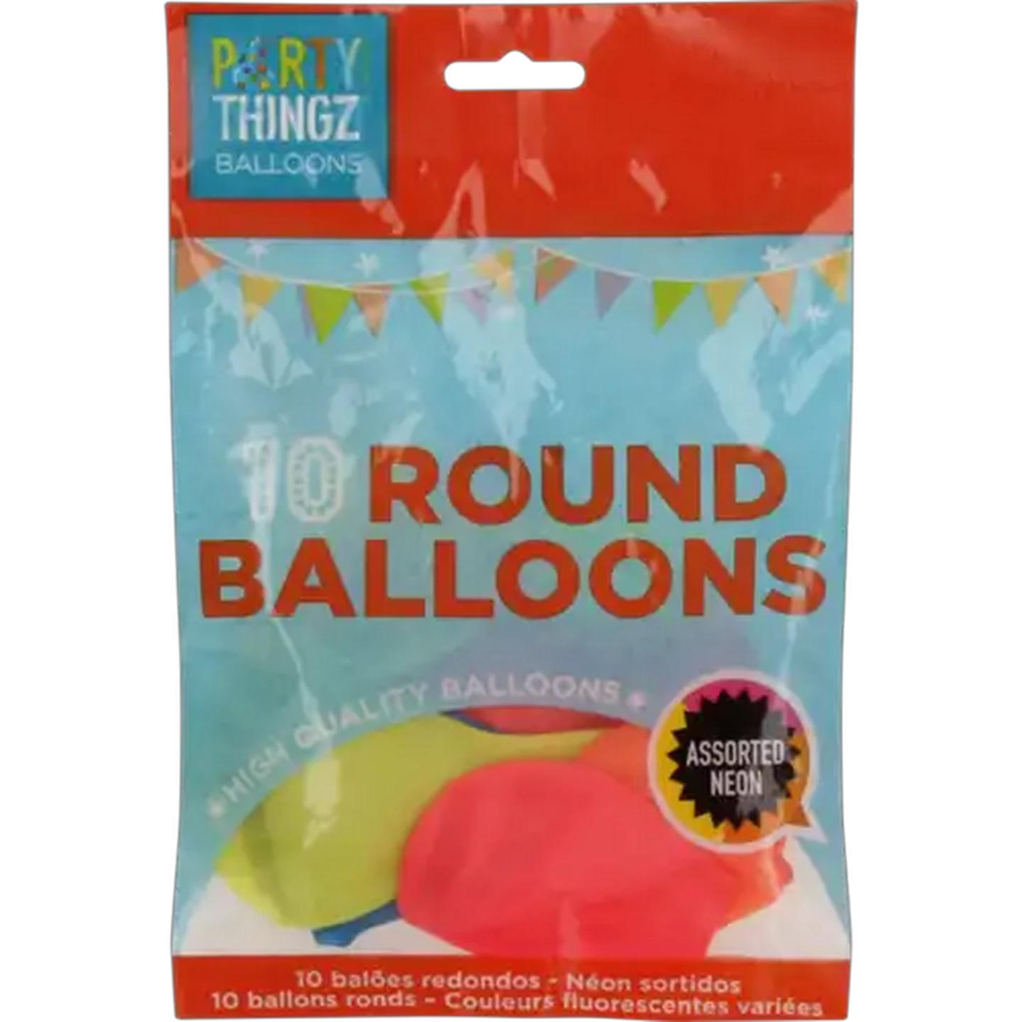 Image of Party Thingz High Quality Neon Round Balloons 10-Pack