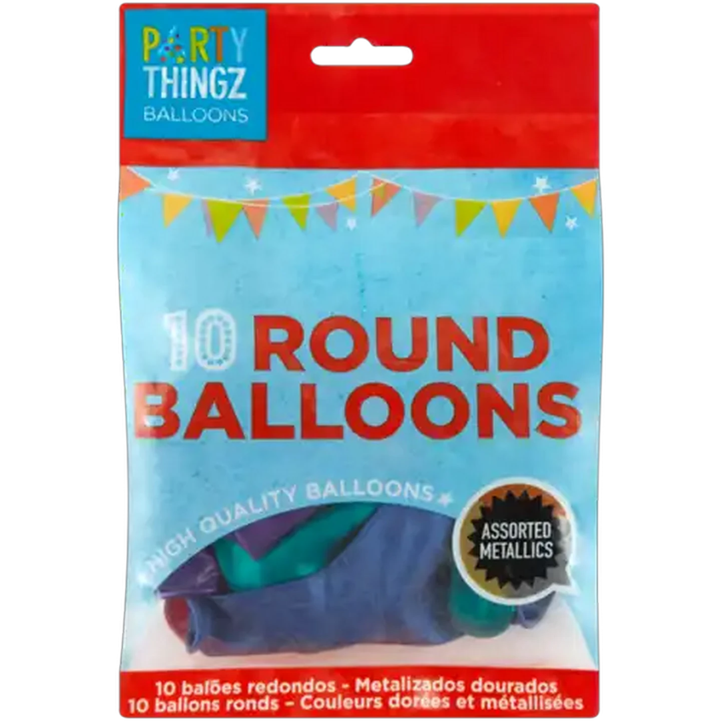 Image of Party Thingz Round Balloons Assorted Metallics 10-Pack