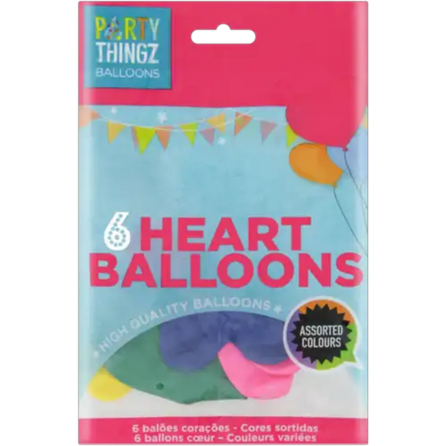 Image of Party Thingz Heart Balloons 6-Pack