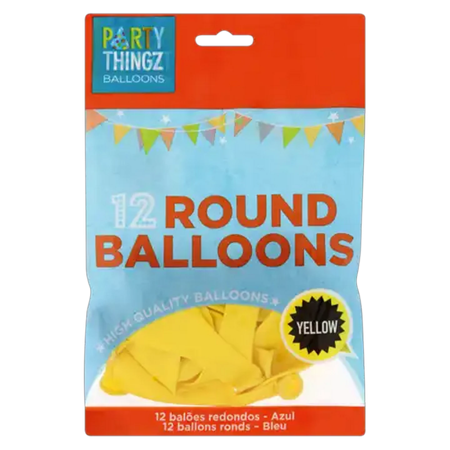 Image of Party Thingz Yellow Round Balloons 12-Pack