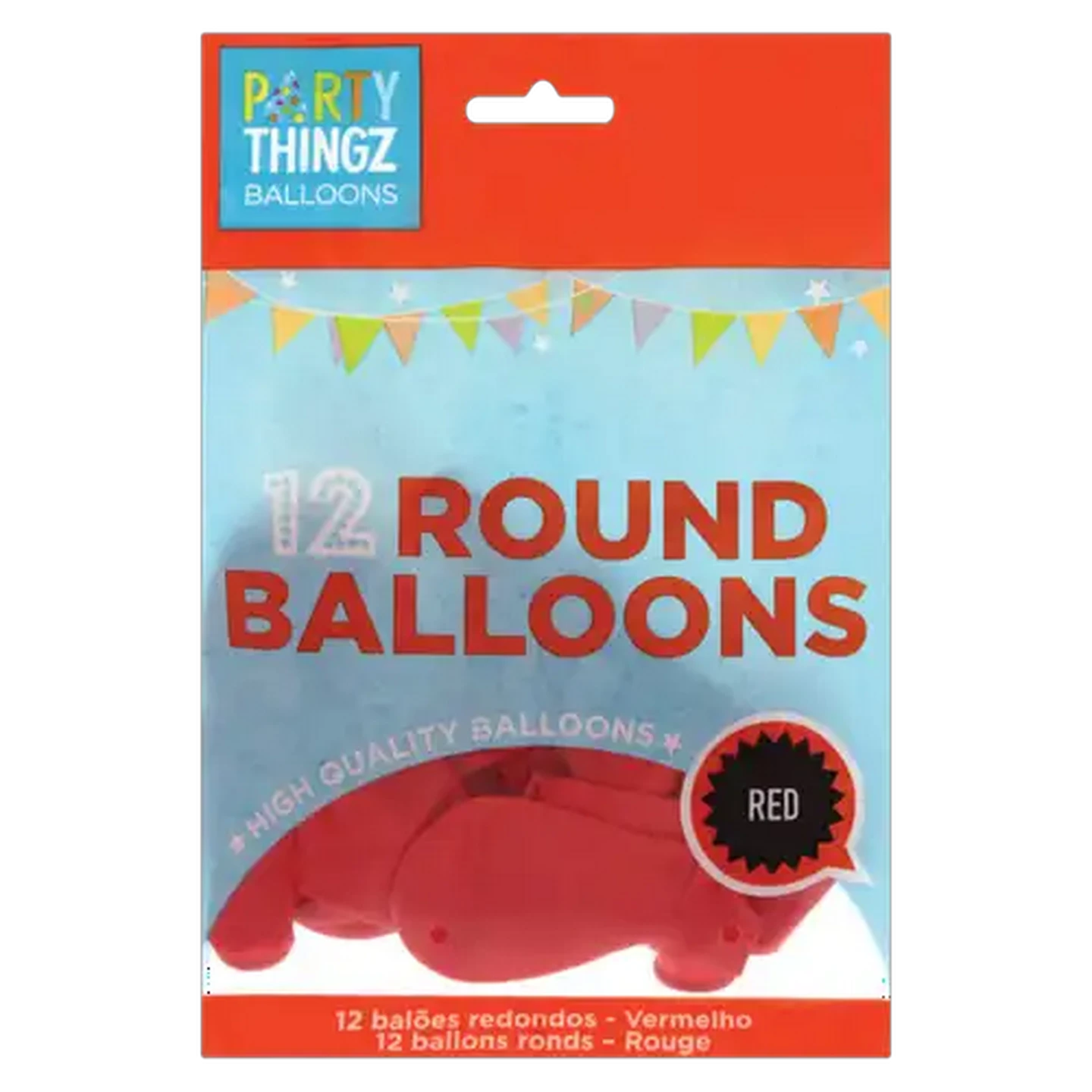 Image of Party Thingz Red Round Balloons 12-Pack