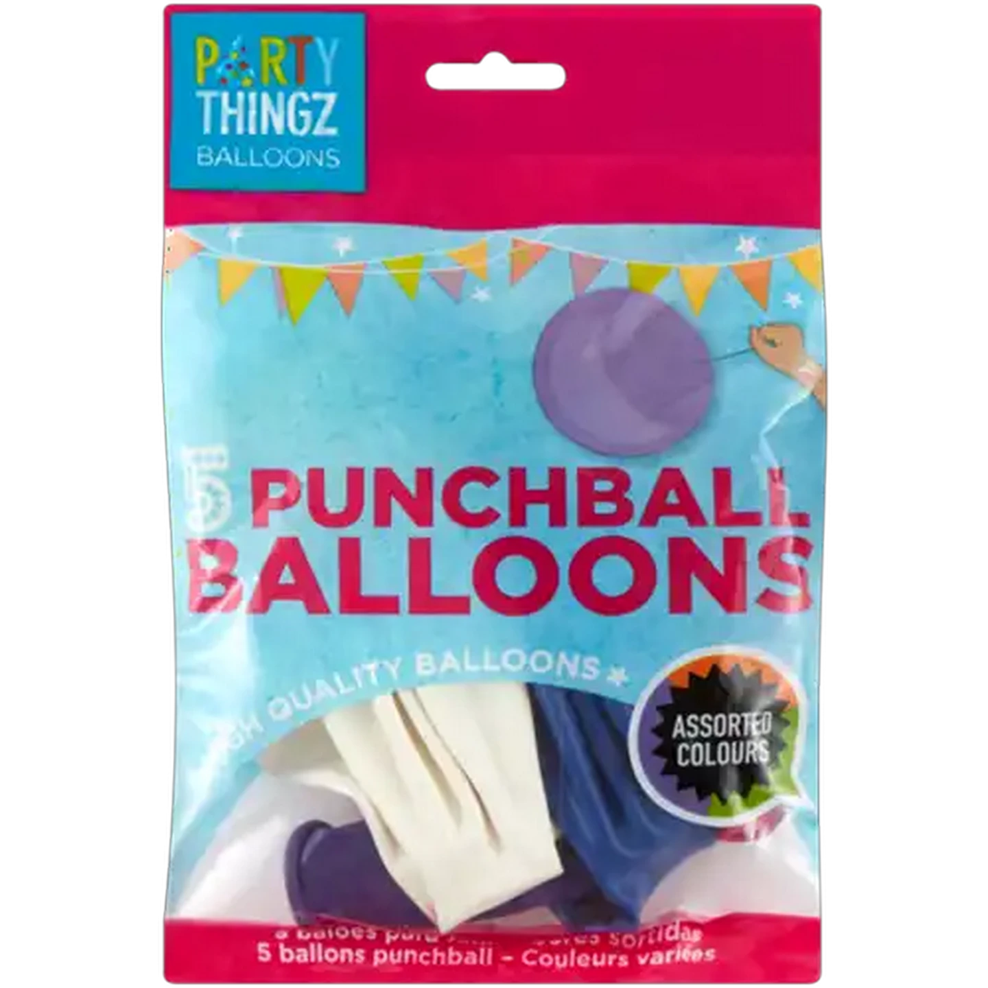 Image of Party Thingz Assorted Punchball Balloons 5-Pack (Print May Vary)