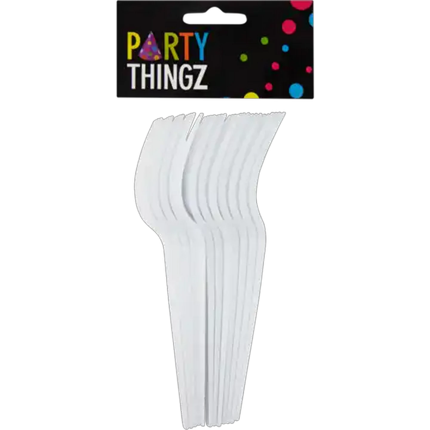 Image of Party Thingz White Plastic Forks 12-Pack