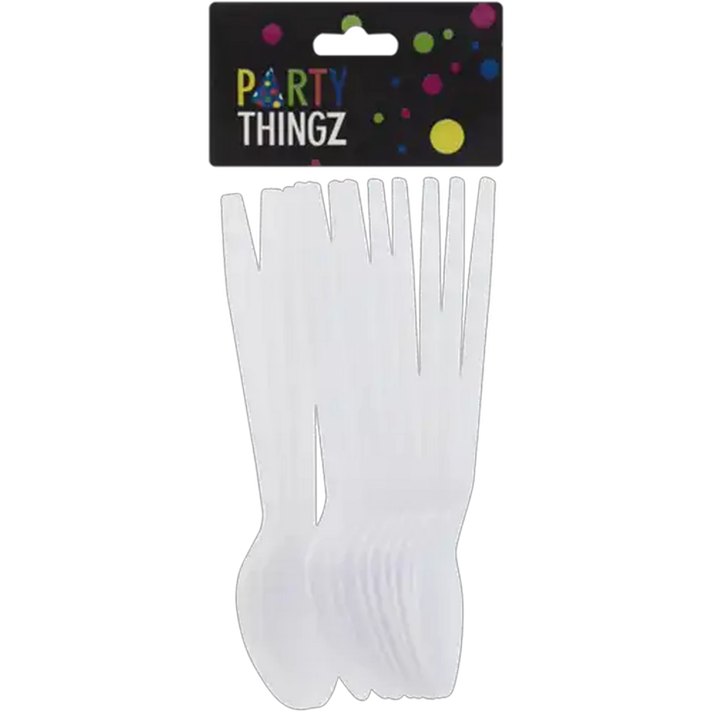 Image of Party Thingz White Plastic Spoons 12-Pack