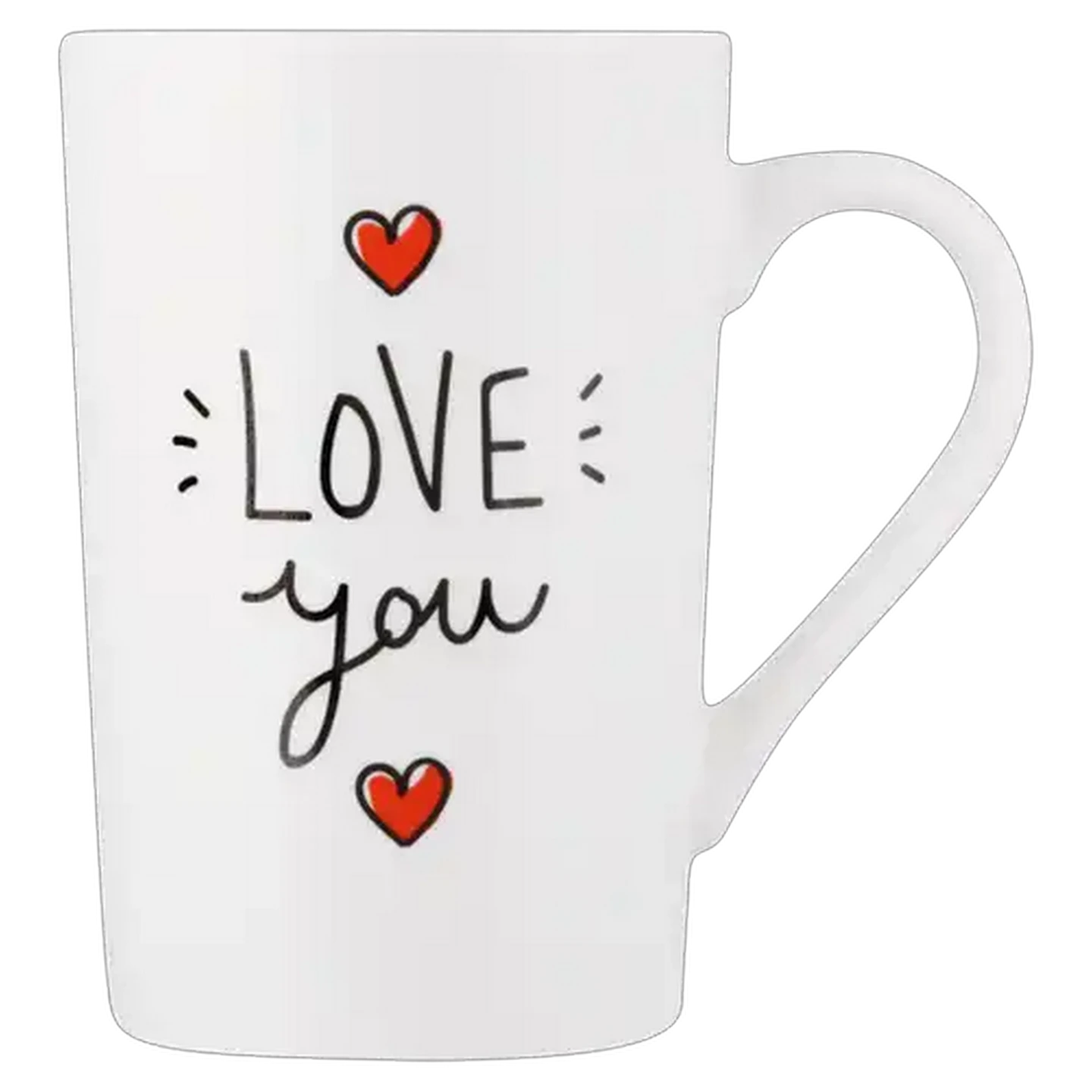 Image of Red, White & Black Love You Coffee Mug