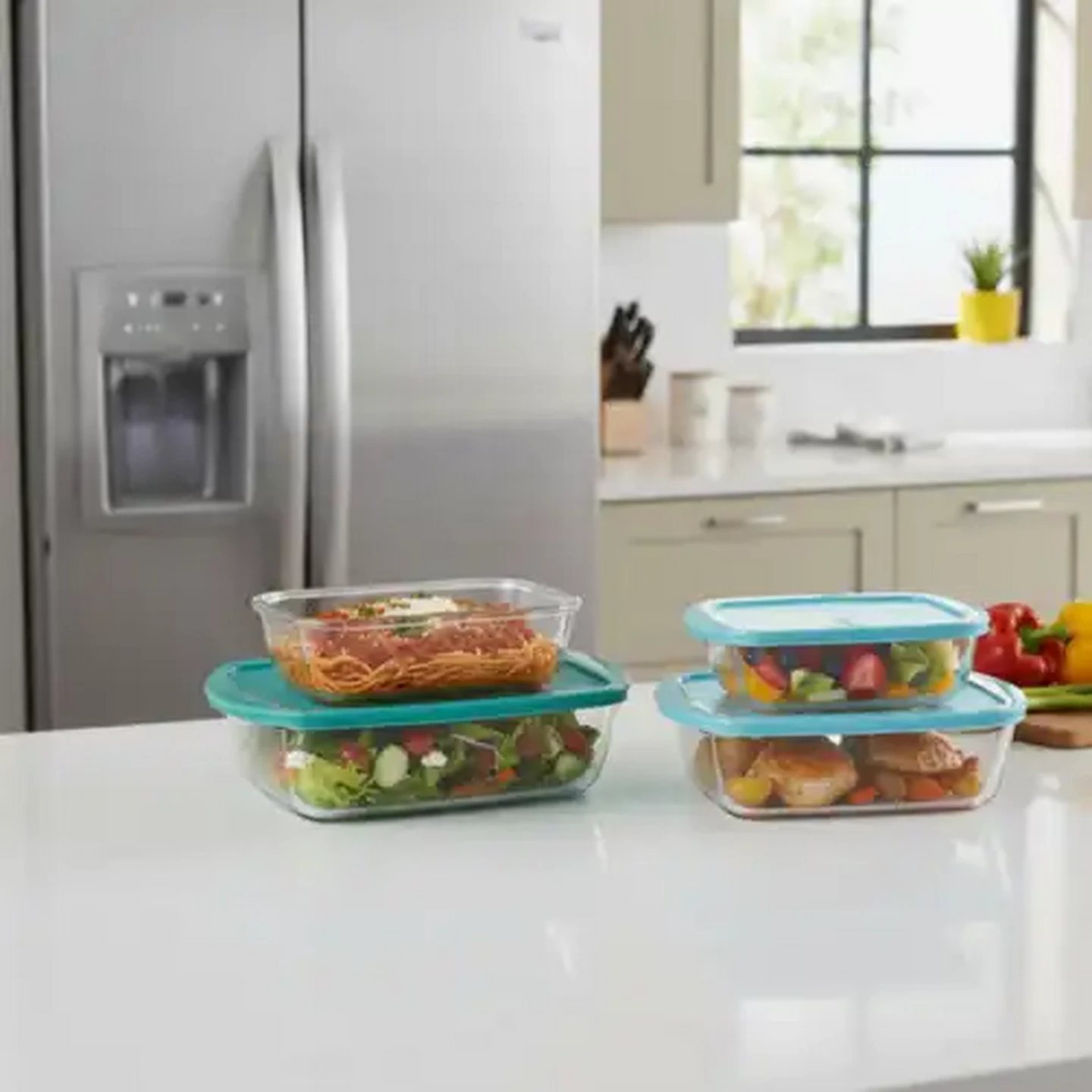 Image of Pyrex Glass Cook & Store Container Set 2-Piece (Colour May Vary)