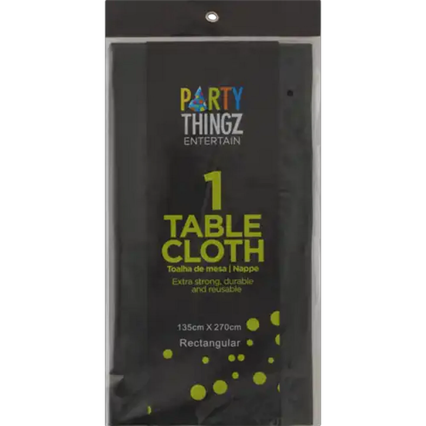 Image of Black Plastic Party Table Cover
