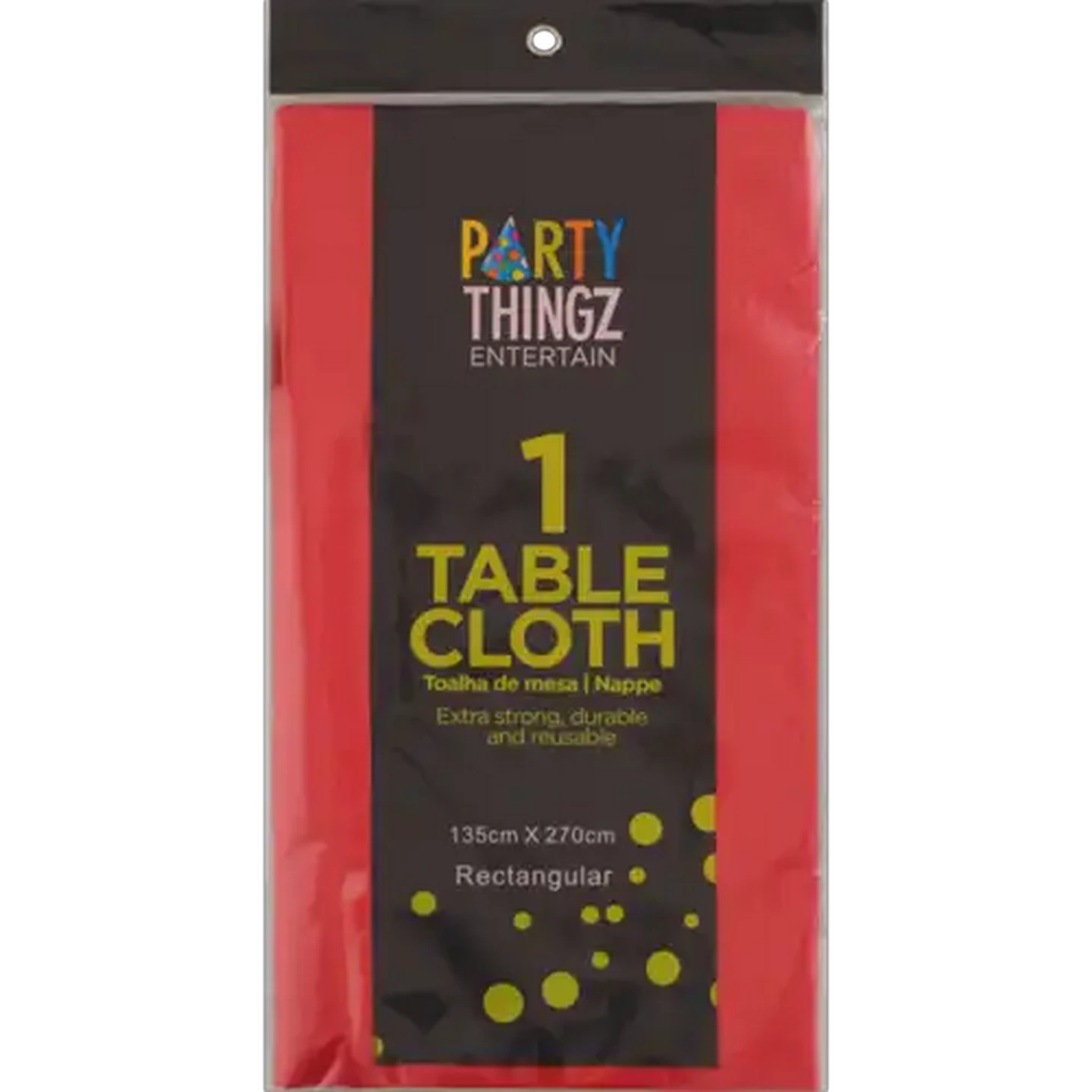 Image of Red Plastic Party Table Cover