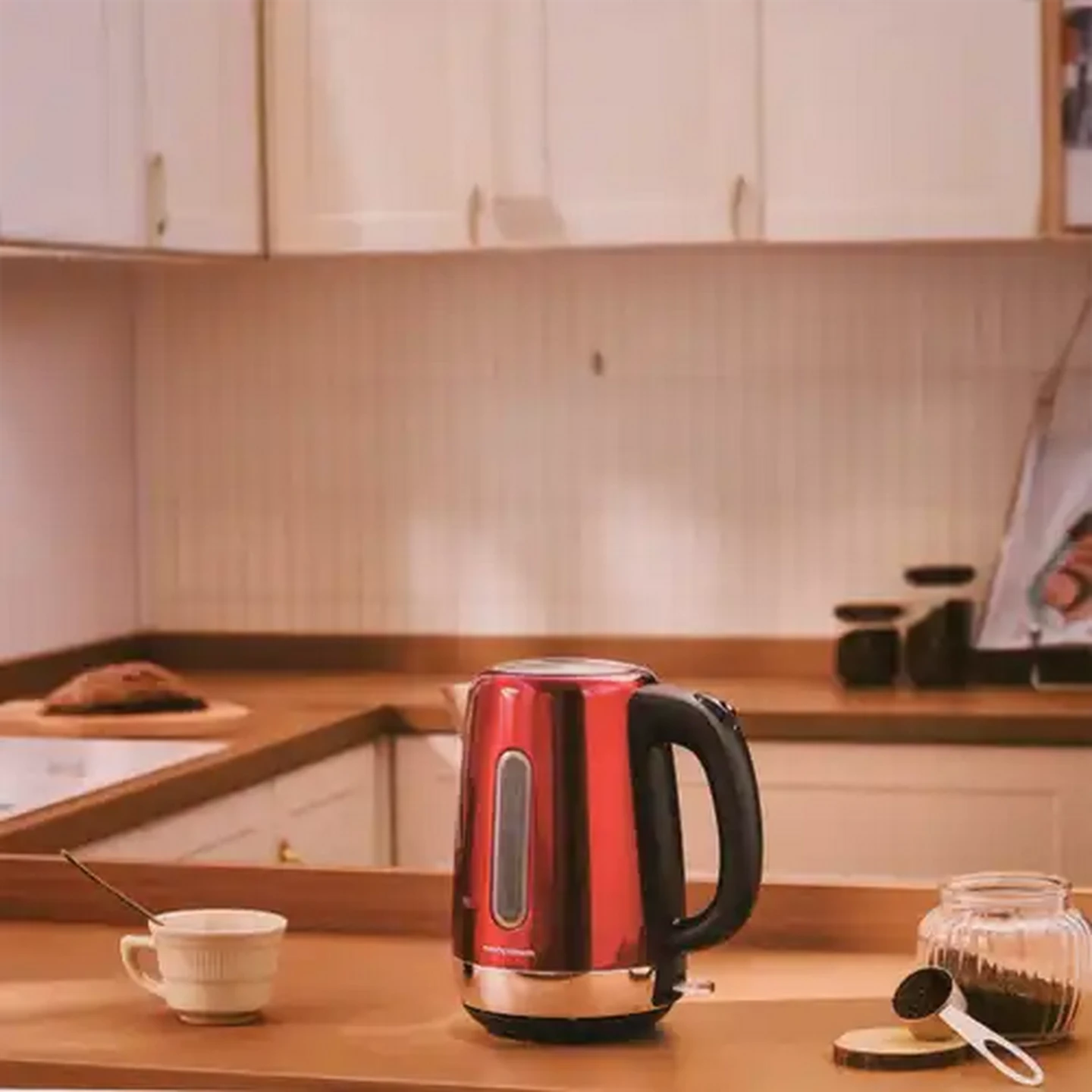 Image of Morphy Richards Stainless Steel Red Equip Cordless Jug Kettle 1.7L