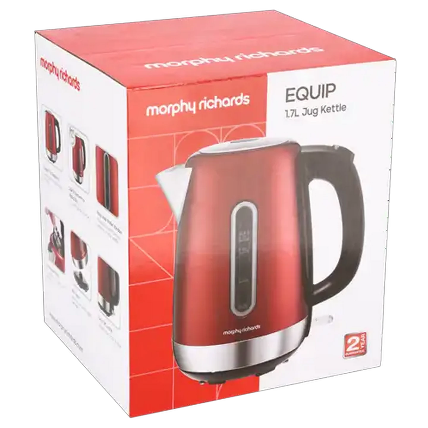 Image of Morphy Richards Stainless Steel Red Equip Cordless Jug Kettle 1.7L