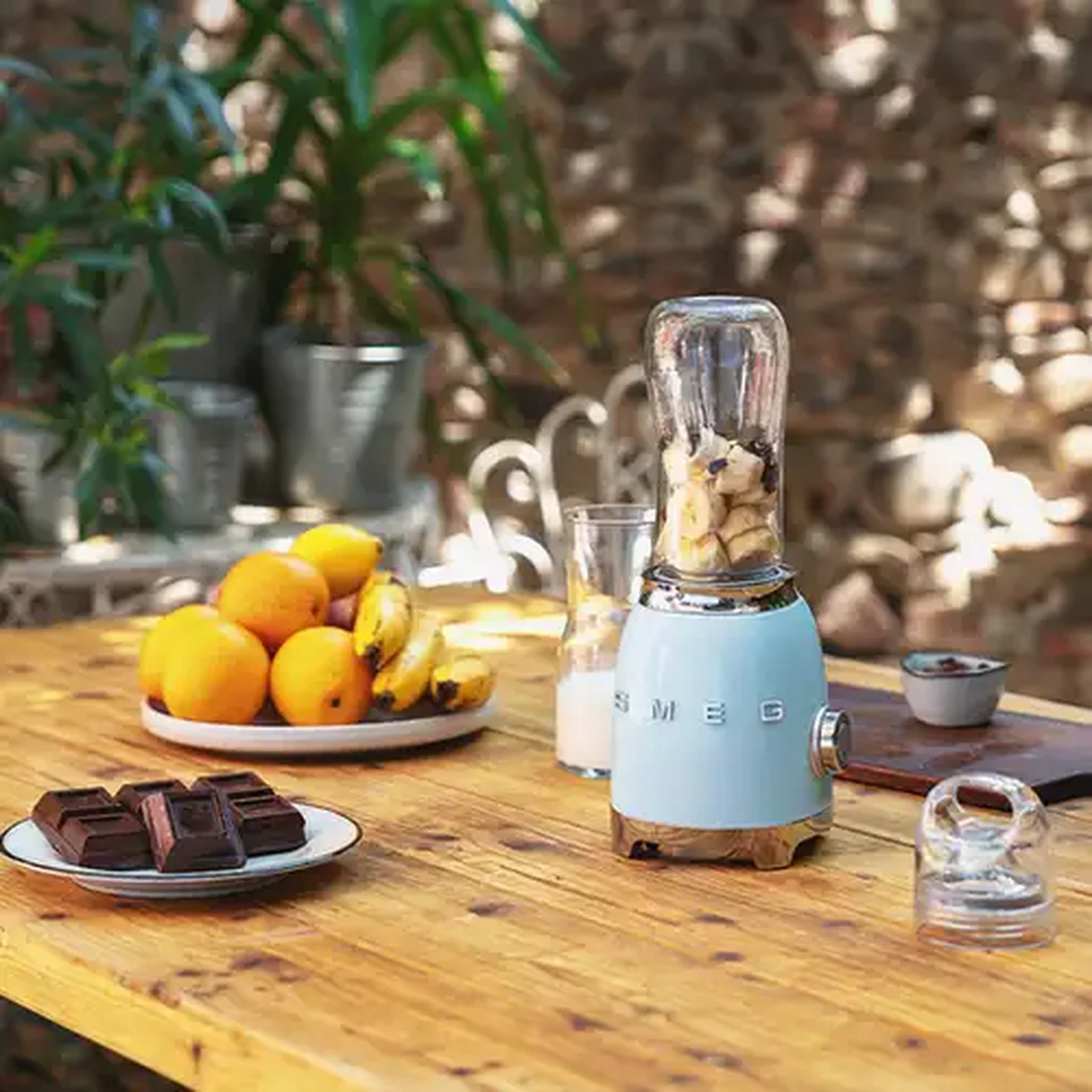 Image of Smeg Glossy Pastel Blue Retro Personal Blender 300W