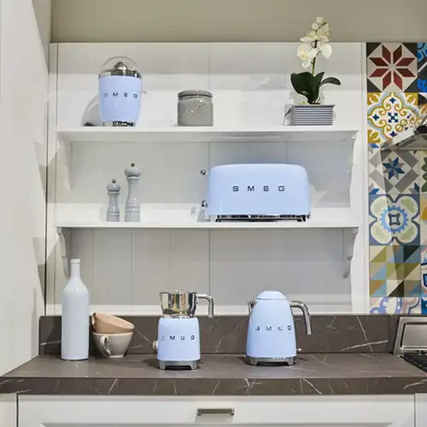 Image of Smeg Pastel Blue Retro 4-Slice Toaster 1500W