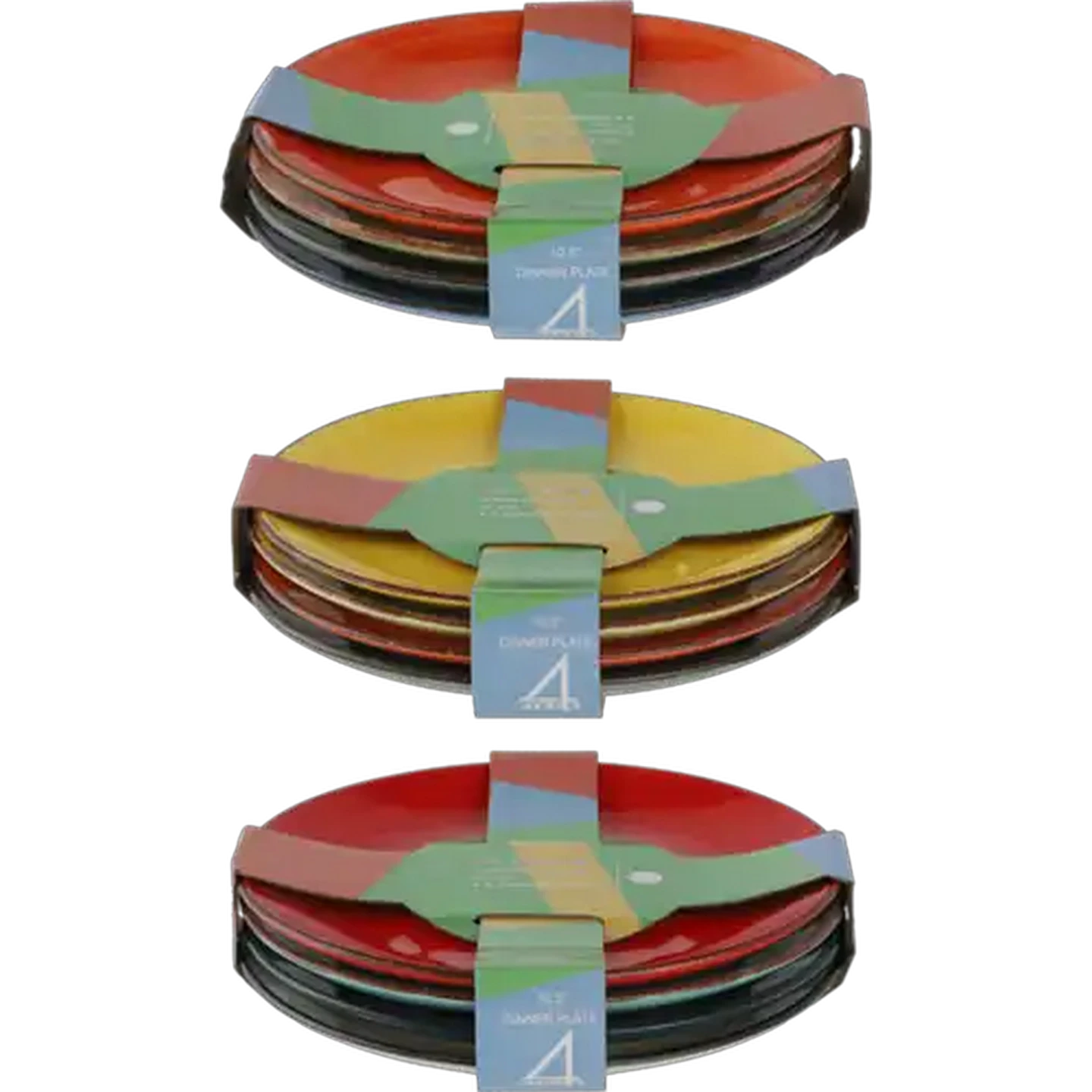Image of Kaleidoscope Dinner Plate 27cm 4-Pack (Colour May Vary)