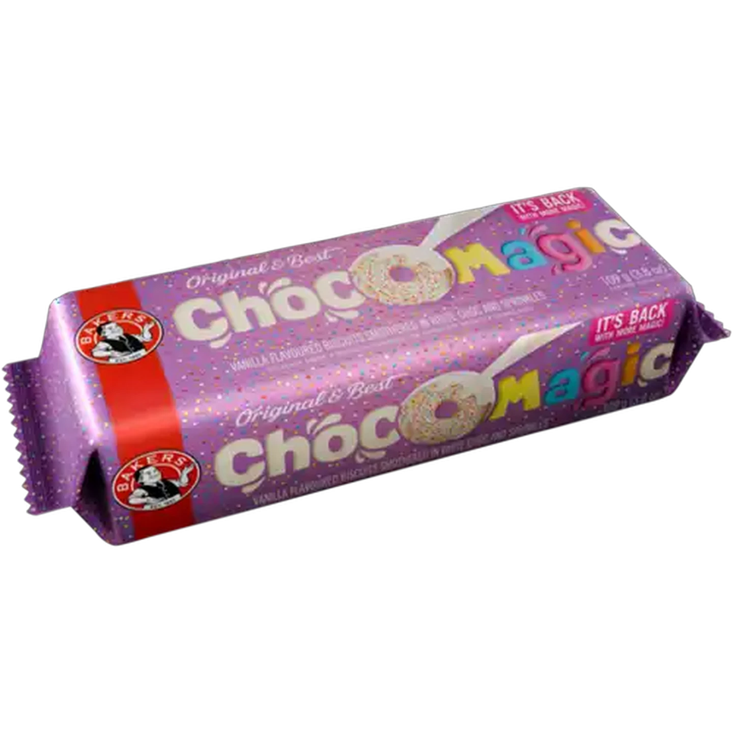 Image of Bakers Choc O Magic White Chocolate Vanilla Flavoured Biscuits 109g